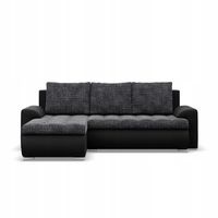 KANAPA NAROŻNIK FORESTA CIEMNY SZARY CZARNY Rozkładana Funkcja Spania