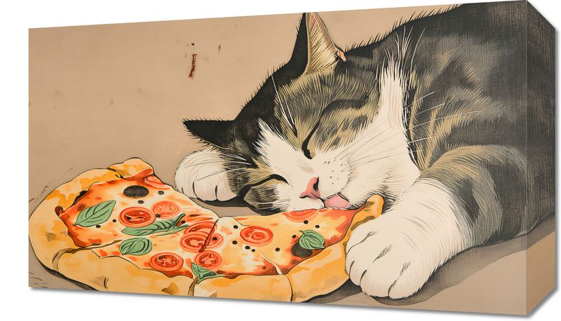 Obraz 50x30cm Pizza Dla Kota zdjęcie 1