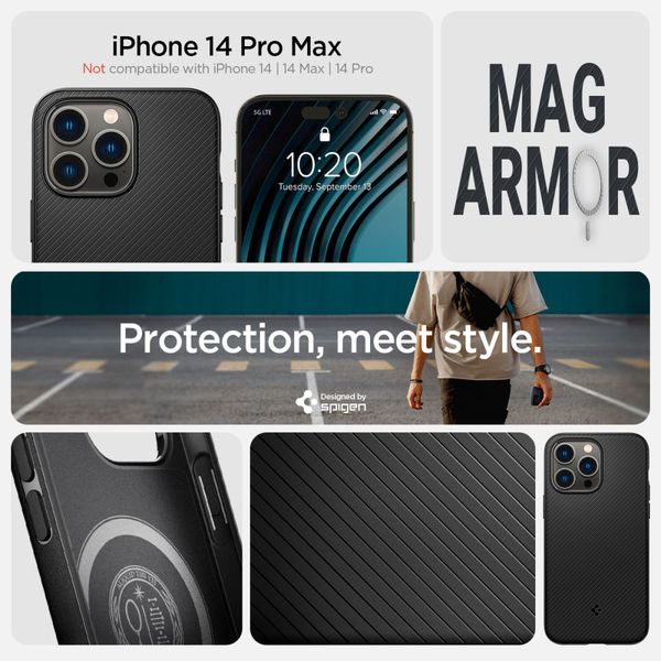 spigen mag armor magsafe iphone 14 pro max matte black zdjęcie 11