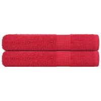 Ręczniki, 2 szt., czerwone, 100x200 cm, bawełna 100%