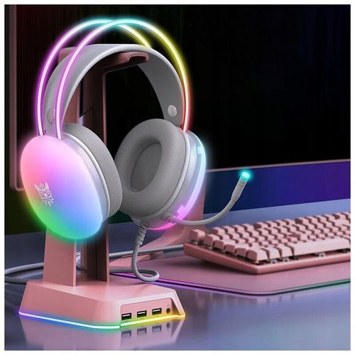 SŁUCHAWKI GAMINGOWE NAUSZNE Z MIKROFONEM RGB PRZEWODOWE ONIKUMA X25 PC USB na Arena.pl
