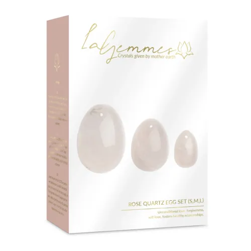 la gemmes yoni egg set rose quartz - zestaw jajeczek z rożowego na Arena.pl