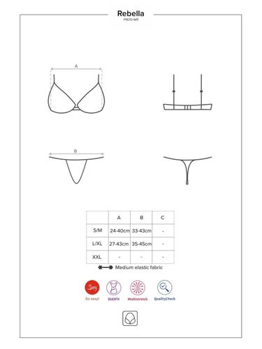 Redella komplet 2-cz. czarny - łańcuszkowy minimalizn Obsessive L/XL na Arena.pl