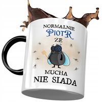 Kubek Czarny Dla Piotra Piotrka Kolegi Na Prezent Z Nadrukiem Ze Zdjęciem