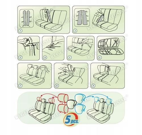 KIA CEE'D I do 2012 pokrowiec na tylną kanapę na Arena.pl