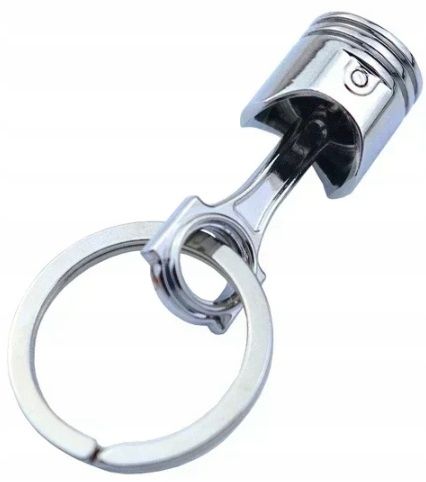 Breloczek Srebrny Tłok Silnikowy Piston Amulet Engine Piston Pipe do Auta zdjęcie 9