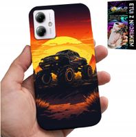 ETUI DO MOTOROLA MOTO G14 - MONSTERTRUCK, CIĘŻARÓWKA, WZORY + SZKŁO