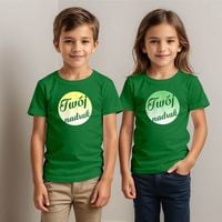 Dziecięca bawełniana koszulka z Twoim nadrukiem - butelkowa zieleń 12-14