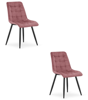Krzesło velvet ciemny róż SPLIT czarne nogi loft do kuchni jadalni x2
