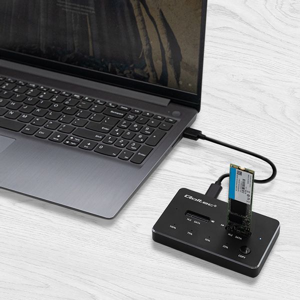 Qoltec Stacja dokująca dysków 2x SSD M.2 SATA NGFF USB typ C zdjęcie 4