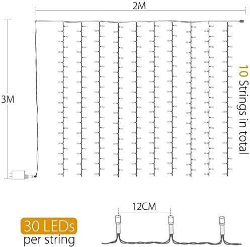 Kurtyna świetlna Girlanda LED 2m x 3m 8 trybów na Arena.pl