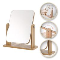 lusterko kosmetyczne stojące drewniane prostokątne 23,5x19cm l7br