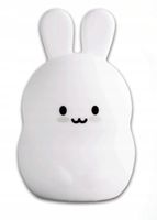 LAMPKA NOCNA XL DLA DZIECI KRÓLIK SILIKON KOLOROWA RGB LED USB + PILOT