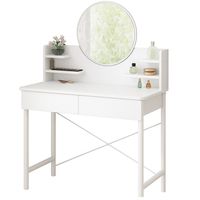 TOALETKA KOSMETYCZNA BIAŁA SYPIALNIANA Z LUSTREM I SZUFLADAMI