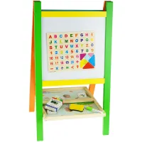 Dwustronna tablica magnetyczna kredowa drewniana sztaluga