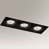 Podtynkowa LAMPA sufitowa OMURA 3303 Shilo metalowa OPRAWA prostokątna wpust regulowany czarny