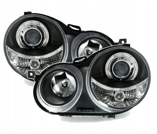 LAMPY Reflektory Do Twojego VW POLO 9N 2001-2005 RINGI BLACK DEPO Soczewki na Arena.pl