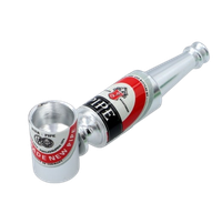 Fajka Metalowa w Kształcie Butelki Piwa Mała Mini Lufka Fifka Srebrna