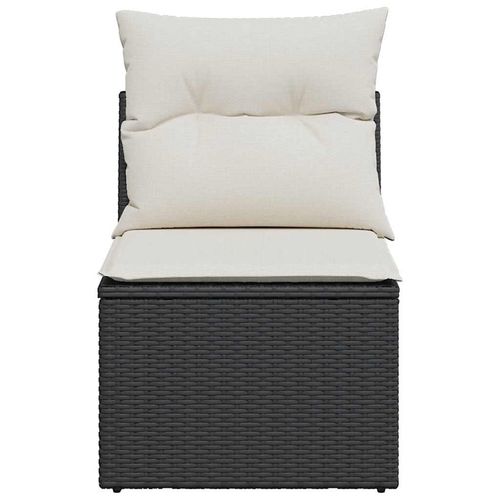 Moduł sofy ogrodowej, bez podłokietników, z poduszkami, czarny na Arena.pl