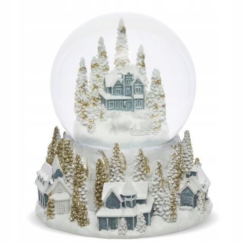 Śnieżna szklana Kula Z Pozytywką Świąteczna zimowe miasto dekoracja choinki na Arena.pl