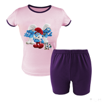 Krótka Piżama dziecięca Smerfy - Smurfs - Nowa Przygoda