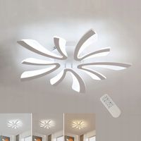 Lampa Sufitowa Plafon LED Żyrandol z Pilotem Loft Biały Nowoczesny 48W