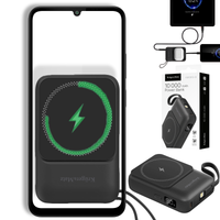 POWER BANK indukcyjny Kruger&Matz 10000 mAh magnetyczny z kablem czarny