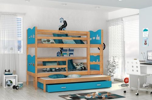 Łóżko MAX 3 olcha Kolor - Biel na Arena.pl