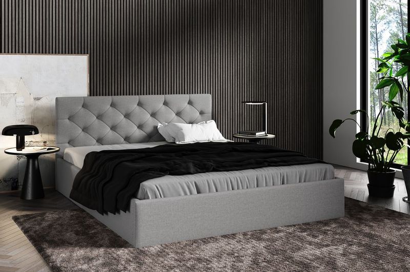 Beżowe łóżko tapicerowane SARA / R21 140x200 cm zdjęcie 2