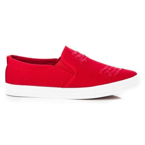 CZERWONE TRAMPKI SLIP ON Rozmiar - 39 na Arena.pl