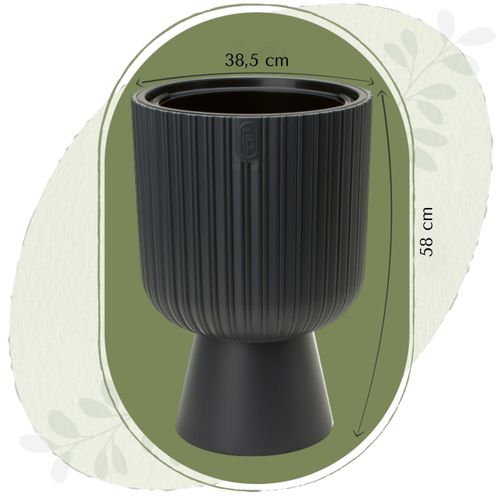 Doniczka okrągła Keli Mika 40 na nóżce | Antracyt na Arena.pl