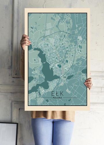 Ełk mapa vintage - plakat 60x80 cm na Arena.pl