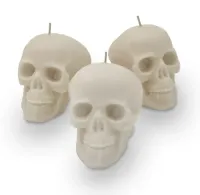 Zestaw Świec na Haloween CZASZKI 3 szt. - Mroczny Prezent dla Fanów Gotyku