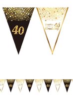 Baner flagi 40 urodziny, czarno-złoty
