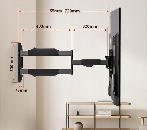 UCHWYT DO TELEWIZORA 26-55 CALI OBROTOWY DŁUGIE RAMIĘ 72CM REGULOWANY na Arena.pl