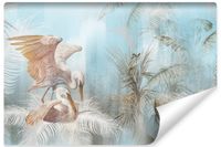 Fototapeta Do Salonu PTAKI Abstrakcja Liście Beton Styl Retro 300cm x 210cm