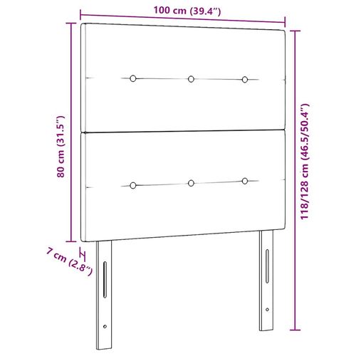Wezgłowie LED Ze LED Lights Jasnoszary 100 cm tkanina na Arena.pl