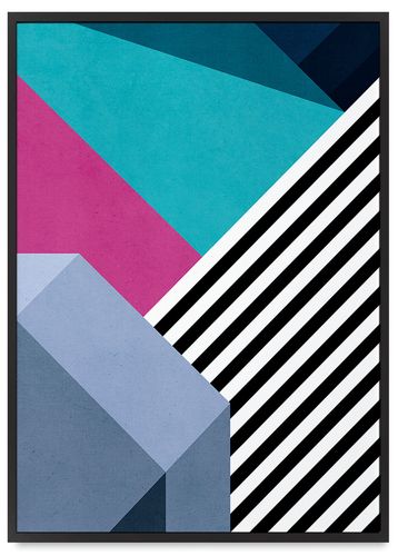 Plakat geometryczny ściana graffiti 50x70 cm w czarnej ramie na Arena.pl