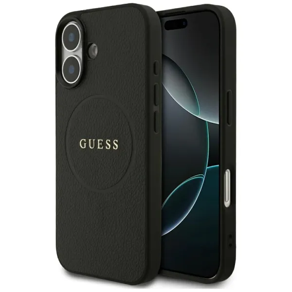 etui guess grained ring magsafe do iphone 17 - czarne zdjęcie 1