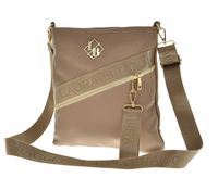 Laura Biaggi torebka listonoszka zamek brelok Taupe ciemny beż groszek A359