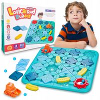 GRA LOGICZNA DLA DZIECI Układanka Labirynt Budowanie Drogi Klocki PREZENT
