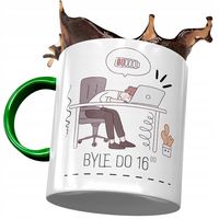 Kubek Zielony Śmieszny Byle Do 16:00 Prezent Z Nadrukiem Ze Zdjęciem