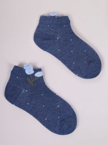 Skarpety dziewczęce bawełniane z elementem 3D kwiatki 3PAK 27-30 YOCLUB na Arena.pl