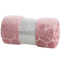 Koc Malibu 150X200 cm różowy mikrowłókno tłoczony geometryczny wzór