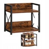 Organizer Dwupoziomowy Metal Drewno 26 cm Blat Kuchenny Łazienka Biuro