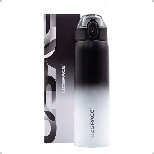 KUBEK TERMICZNY TERMOS DO KAWY HERBATY 500ML BUTELKA CZARNO-BIAŁA na Arena.pl