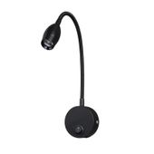 Lampka nocna do czytania Flexi czarna do sypialni kinkiet LED 3W
