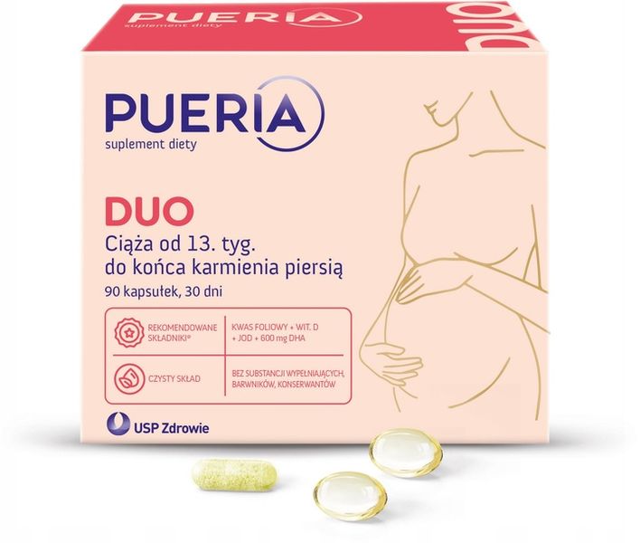 PUERIA DUO ciąża od 13. tyg. + karmienie piersią 90 kapsułek zdjęcie 1