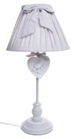 Lampa drewniana z sercem biało-szara