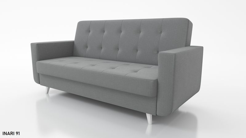 Wersalka na nóżkach funkcja spania NAOMI sprężyny, pojemnik na pościel zdjęcie 12